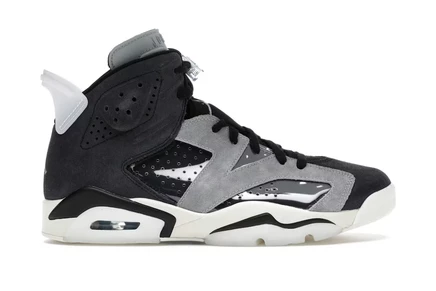 Женские кроссовки Jordan 6 Retro Tech Chrome, черно-серые