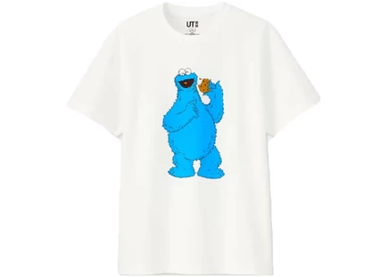 Унисекс футболка KAWS Cookie Monster, белая