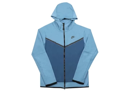 Мужская толстовка nike tech fleece, голубая/темно-синяя/черная