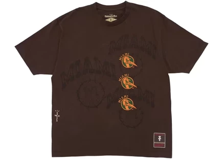 Унисекс футболка Travis Scott Miami Hurricanes, коричневая