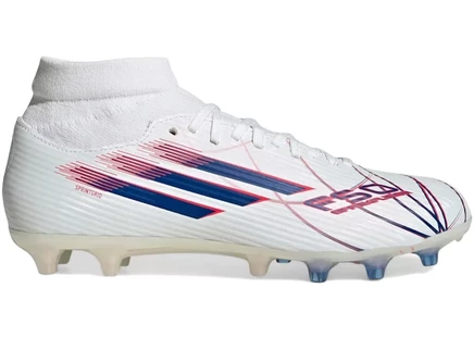 Женские бутсы Adidas F50 Sparkfusion, бело-сине-красные