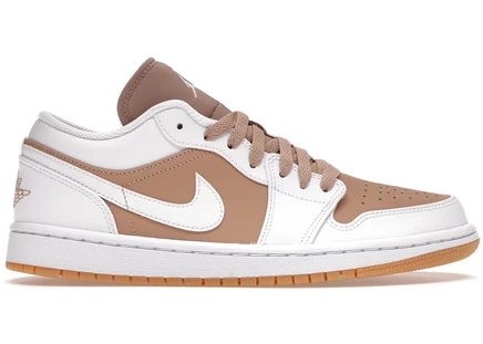 Кроссовки Jordan 1 Low Gum White, бело-бежевые