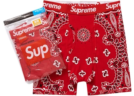 Унисекс боксеры Supreme Hanes Bandana, 2 шт., красные