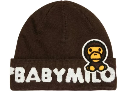Мужская вязаная шапка Bape Baby Milo, коричневая