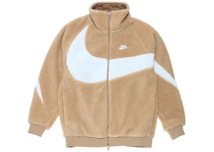 Мужская двусторонняя куртка Nike Big Swoosh Boa, hemp white