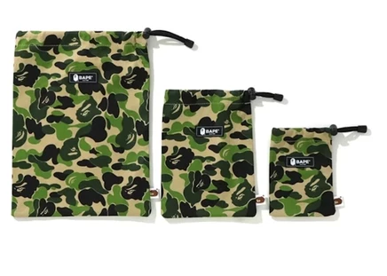 Унисекс набор из 3 несессеров bape abc, зеленые