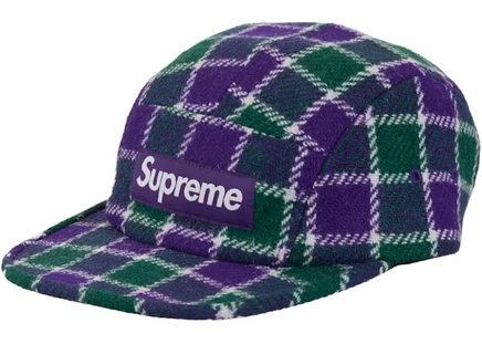 Унисекс кепка Supreme Harris Tweed Camp, зеленая в клетку