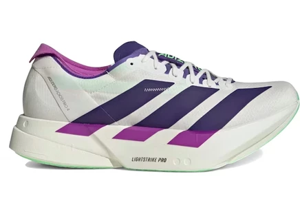 Мужские кроссовки Adidas Adios Pro 4, бело-фиолетовые/лайм