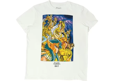 Мужская футболка BAIT x Saint Seiya Group Gold, белая