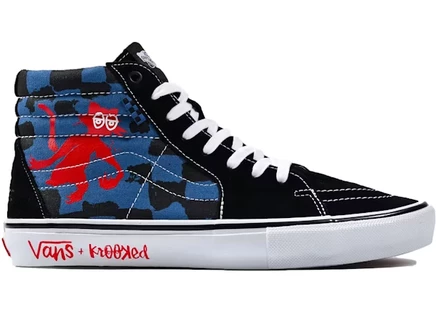 Мужские кроссовки Vans Sk8-Hi Krooked by Natas, черно-синие