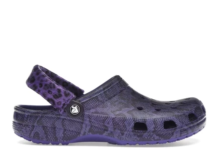 Мужские сабо Crocs Classic Clog Stray Rats, ультрафиолетовый со змеиным принтом
