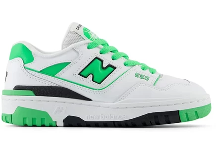 Детские кроссовки New Balance 550, бело-зеленые