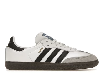 Женские кеды Adidas Samba OG, бело-черные