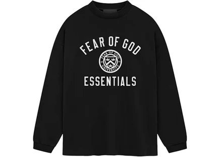 Футболка Fear of God Essentials, длинный рукав, черная