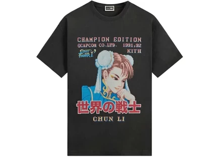 Мужская футболка Kith x Capcom Chun Li, черная