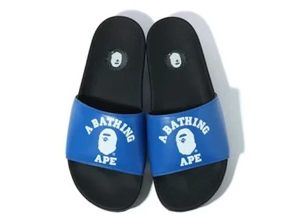 Мужские сланцы Bape College Slide, черно-синие