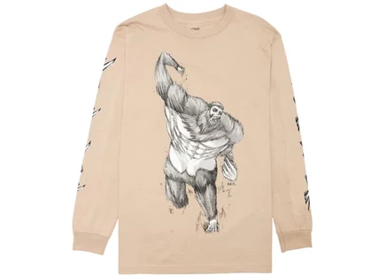 Мужской лонгслив bait x attack on titan beast, песочный