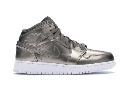 Детские кроссовки Jordan 1 Mid Sepia Stone (GS), сепия/белые
