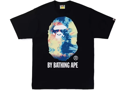 Мужская футболка bape tie dye, черная/мультиколор