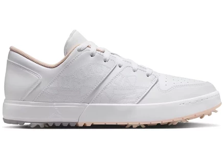 Мужские кроссовки Jordan NU Retro 1 Golf, белые с коралловыми вставками