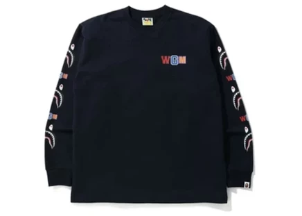 Мужской лонгслив Bape WGM Shark, темно-синий