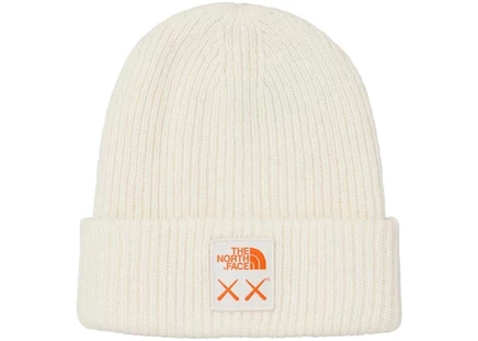 Унисекс шапка KAWS x The North Face Beanie, слоновая кость