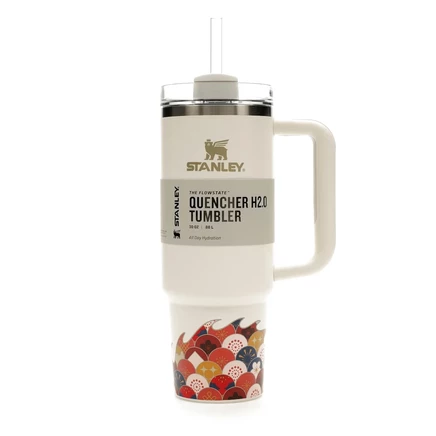 Термокружка Stanley Flowstate Quencher 887 мл, cream dragon