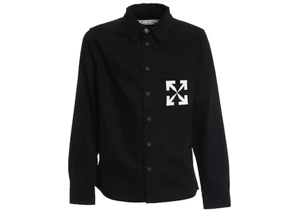 Мужская джинсовая рубашка Off-White Single Arrow Denim Shirt, черная