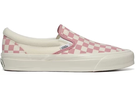 Мужские слипоны Vans Classic Slip-On 98 LX Checkerboard, бледно-розовые