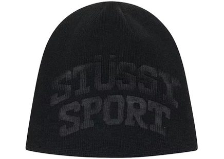 Мужская шапка-бини Stussy Sport Deboss, черная