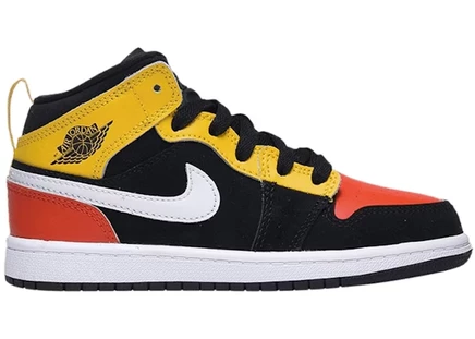 Детские кроссовки Jordan 1 Mid SE, желто-оранжевые