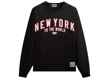 Футболка KITH x New York Rangers Quinn Vintage LS, черная