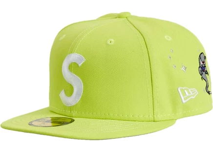 Унисекс кепка Supreme New Era S Logo, неоново-зеленая