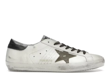Мужские кроссовки Golden Goose Super Star, белые/зеленые