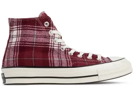 Converse Chuck Taylor All Star 70 Hi Plaid Pack Dark Burgundy dark burgundy/cyan tint-egret