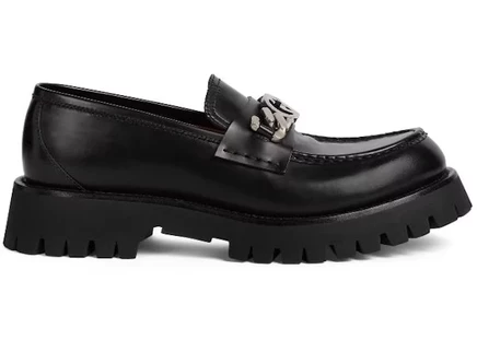 Мужские лоферы Gucci Interlocking G Chain, черные