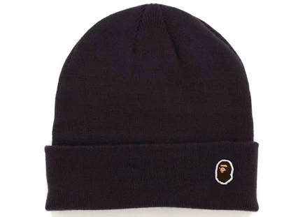 Унисекс вязаная шапка Bape Ape Head One Point, фиолетовая