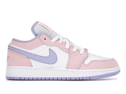 Детские кроссовки Jordan 1 Low Arctic Punch, бело-розово-лиловые
