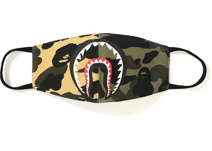 Унисекс маска Bape Half Camo Shark, желто-зеленая