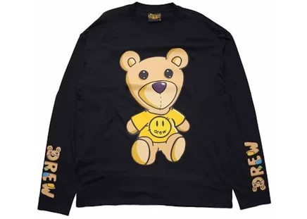 drew house theodore l/s t-shirt black black (4)