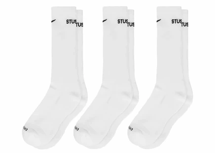 Носки Stussy x Nike Dri-FIT, 3 пары, белые