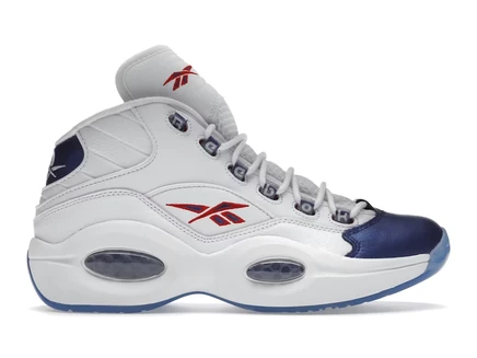 Мужские кроссовки Reebok Question Mid Blue Toe (2022), бело-голубые