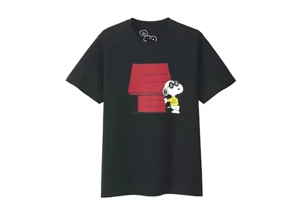 Унисекс футболка KAWS x Uniqlo x Peanuts Doghouse, черная