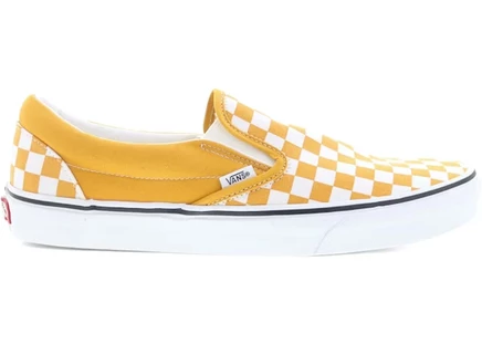 Мужские слипоны Vans Classic Slip-On Color Theory, клетчатые, желто-белые