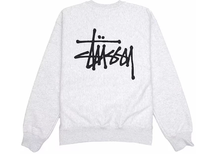 Мужской свитшот Stussy Basic Crew, серый меланж