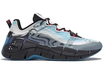 Унисекс кроссовки Reebok Zig, бело-черно-голубые