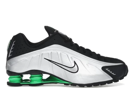 Мужские кроссовки Nike Shox R4, серебристые/черно-зеленые