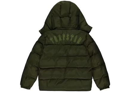 Мужской пуховик Trapstar Irongate со съёмным капюшоном, оливковый