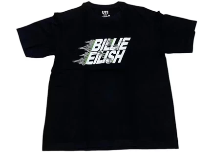 Мужская футболка Billie Eilish x Uniqlo Flame, черная