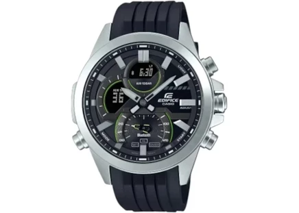 Мужские часы Casio Edifice ECB-30P-1A, корпус и браслет из нержавеющей стали, 49 мм, с солнечным питанием, черные